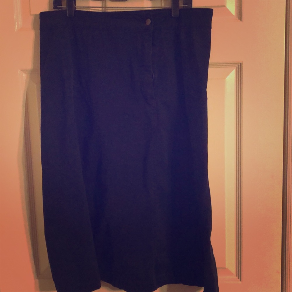 Faded black denim skirt